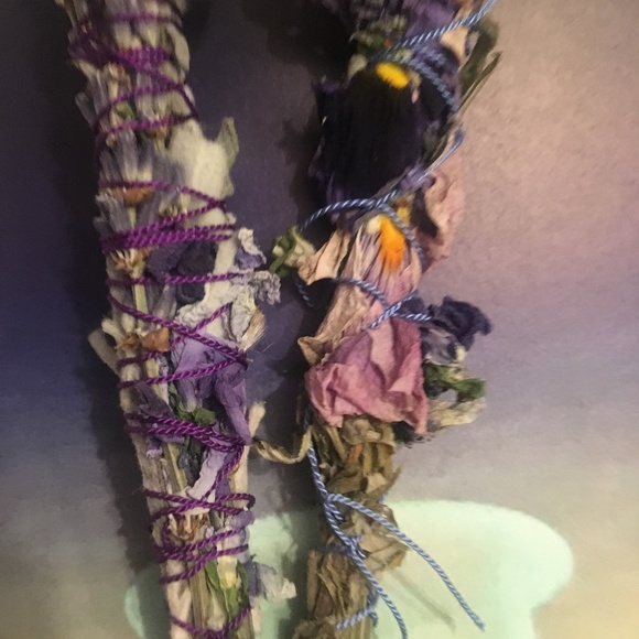 Handmade Spring botanical lavender violet sage smudge - two ways, one of each. - Picture 7 of 8